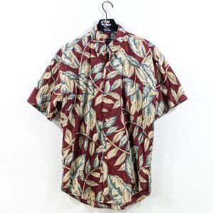 Chaps Ralph Lauren Floral Hawaiian Camp Shirt Medium Y2K Retro